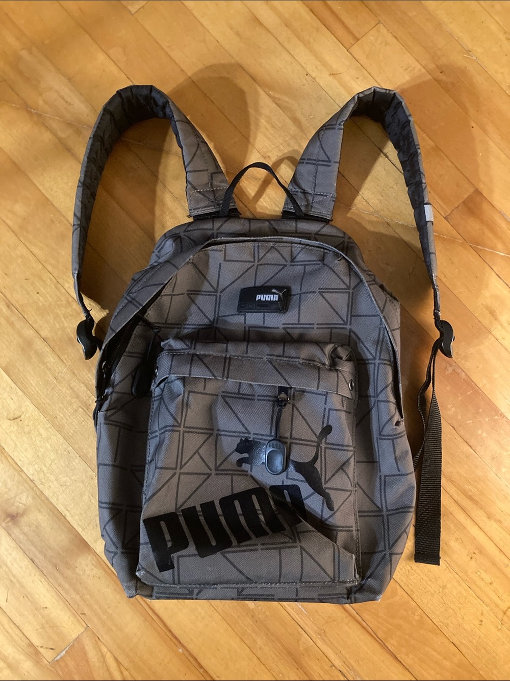 Puma Green Geometric Print Backpack